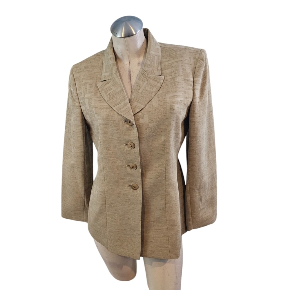 Le Suit Size 8P Taupe Color Skirt Suit - Picture 2 of 9